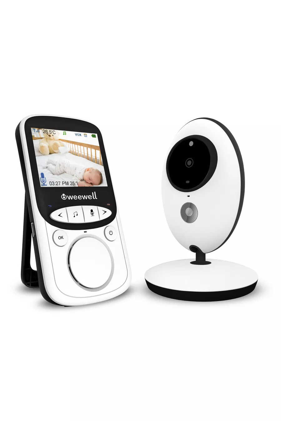  Caméra Bébé Weewel - Écran LCD 2,4", Conversation Bidirectionnelle, Berceuse Apaisante