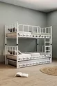 Chambre d'enfant jeune avec lit superposé et lit métallique  blanc Zambak Yavrulu