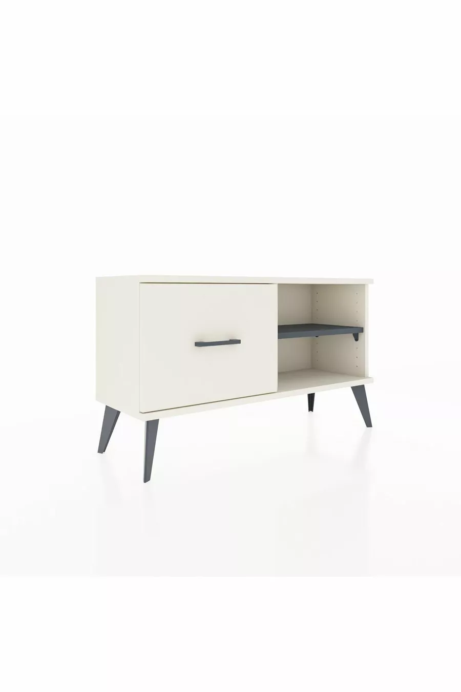 Commode Arges à une étagère et un tiroir, Ambre-Anthracite / Ambre