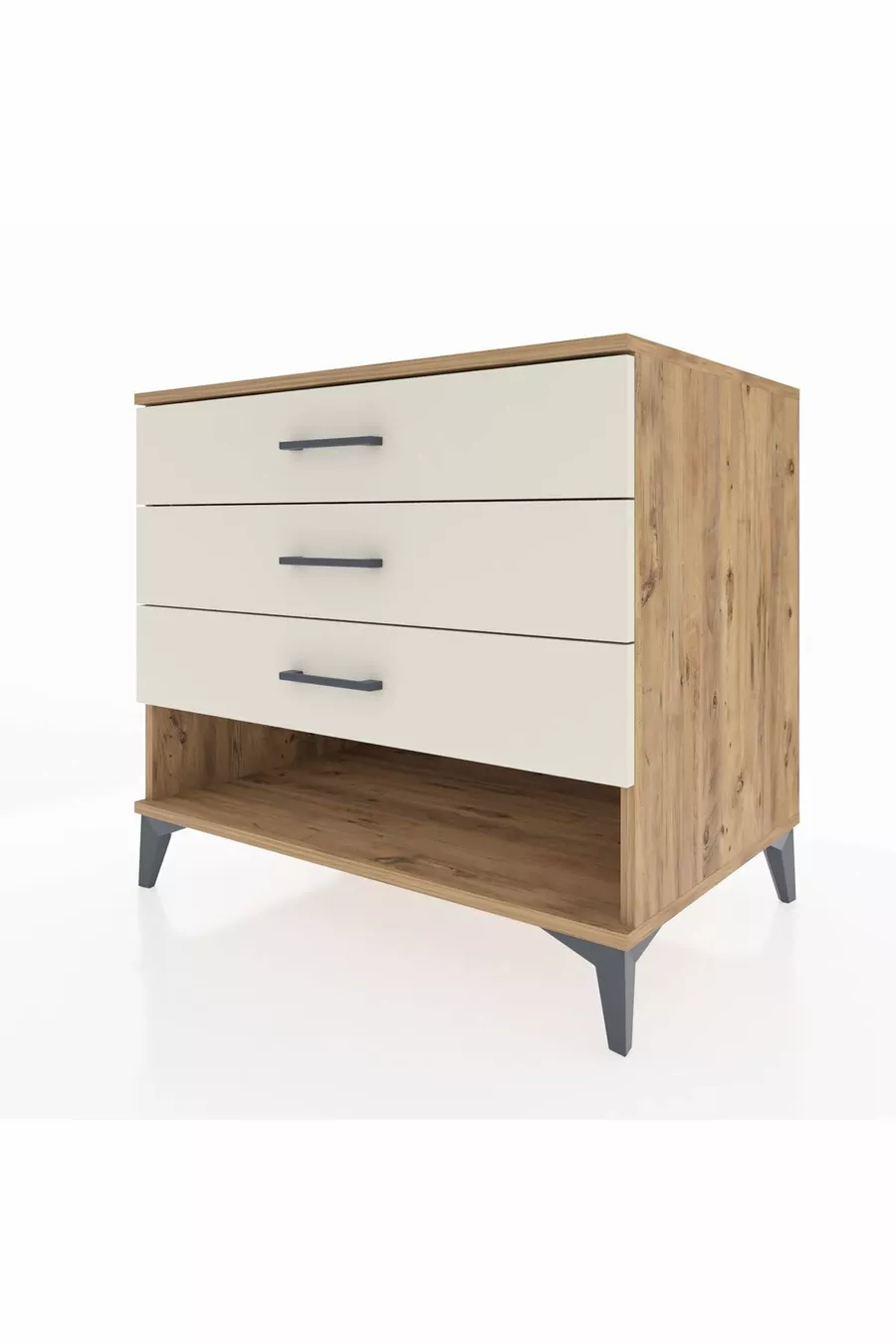 Commode Kronos à 3 tiroirs Pin-Pierre d'Agate