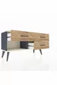 Commode Arges 3 tiroirs Anthracite-Gris pierre / Pin