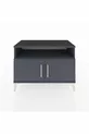 Commode Hyperion 2 étagères 2 portes Anthracite-Anthracite