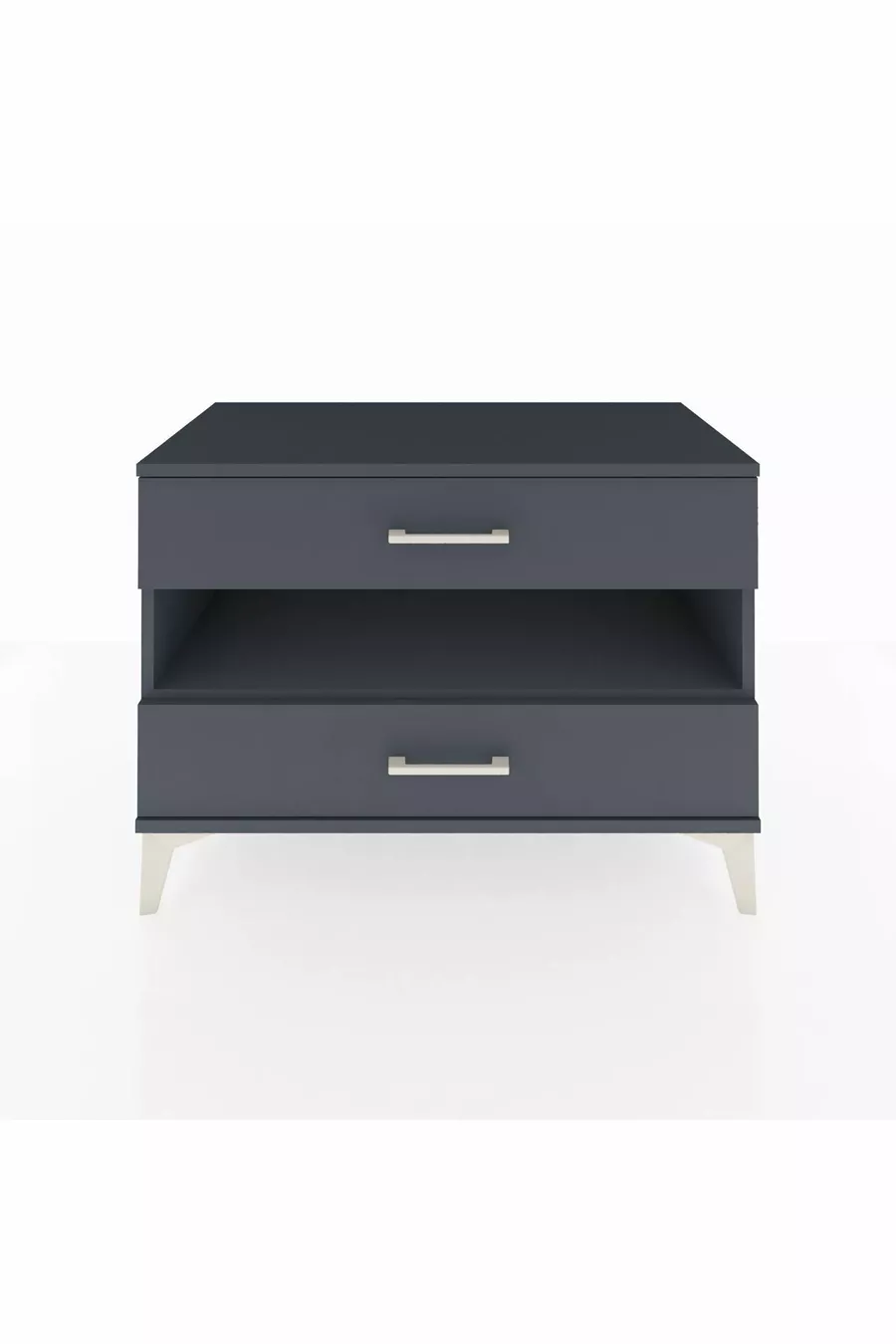 Commode Hyperion à une étagère et 2 tiroirs Anthracite-Anthracite