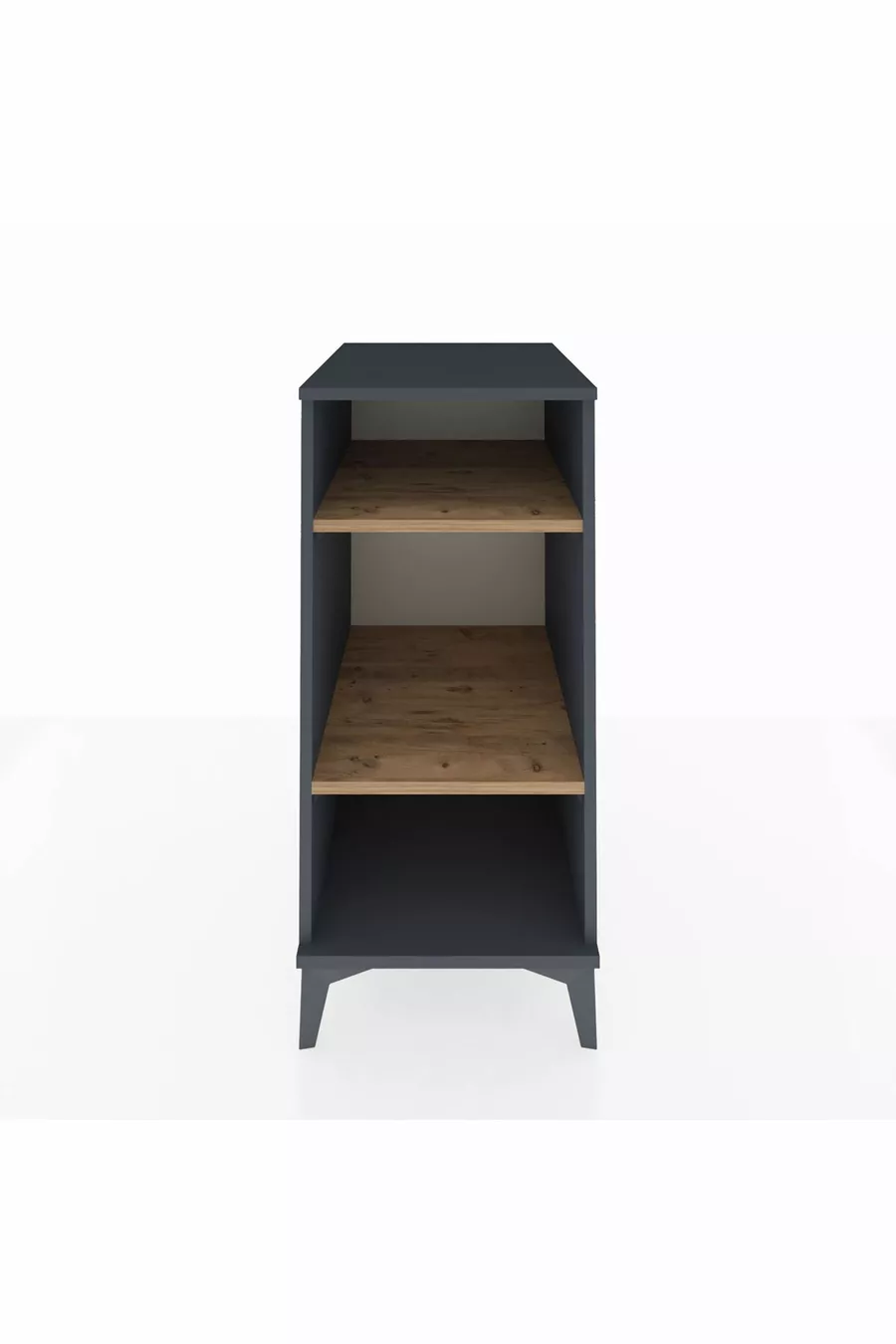 Chevet Kronos 2 étagères Anthracite-Bois de pin