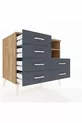 Commode Kronos 2 étagères 6 tiroirs Pin-Pin/Anthracite