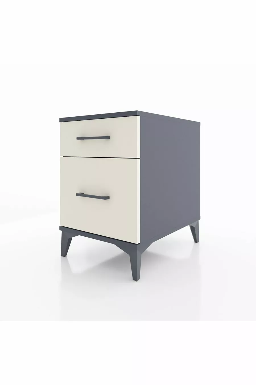 Chevet Kronos avec un tiroir unique Gris anthracite-Sable