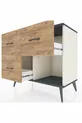 Commode Hyperion 3 tiroirs Pierre de lune-Anthracite/Sapin