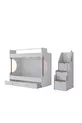 Lit superposé Ranza, lit superposé Vita Bohem avec tiroirs blanc, armoire à 4 portes, 3 matelas Comfort