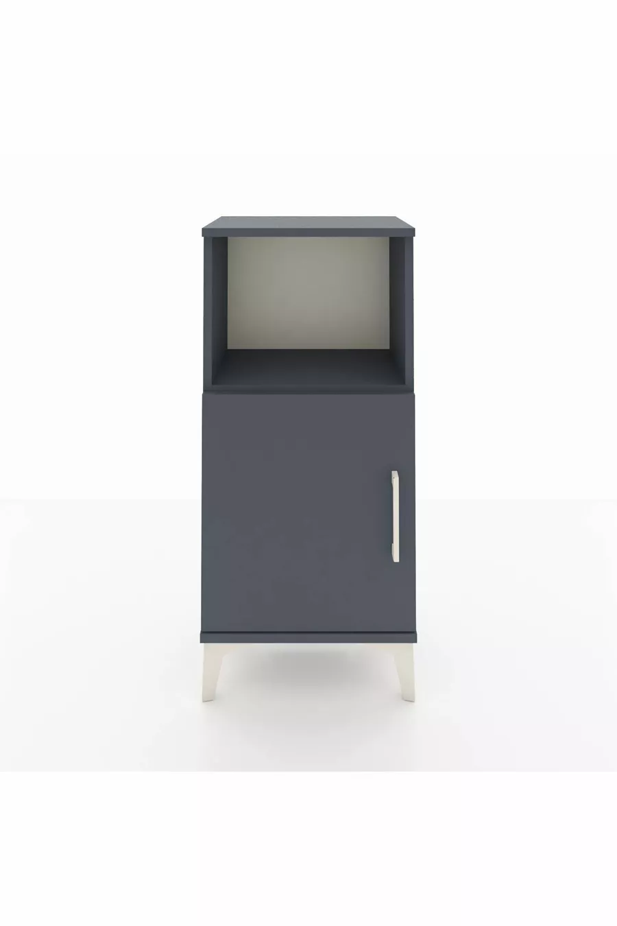 Table de chevet Arges à 2 étagères avec 1 porte, anthracite-anthracite