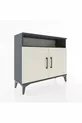 Commode Arges 2 étagères 2 portes Anthracite-Pierre de lune