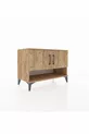 Commode Hyperion 2 étagères 2 portes Pin-Pin