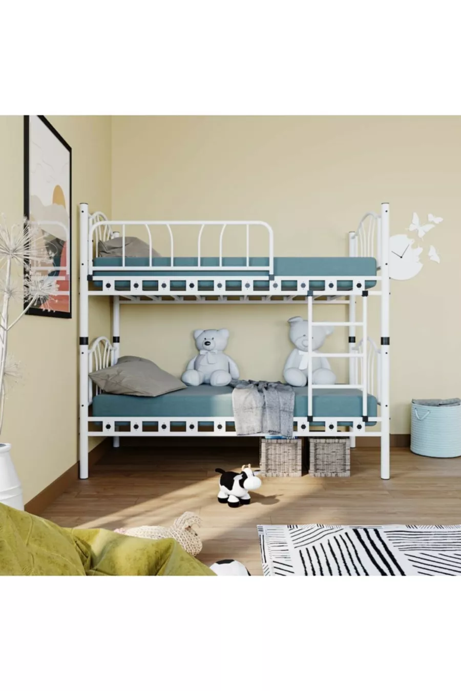 Lit superposé en métal pour chambre d'enfant Bella, dimensions de matelas