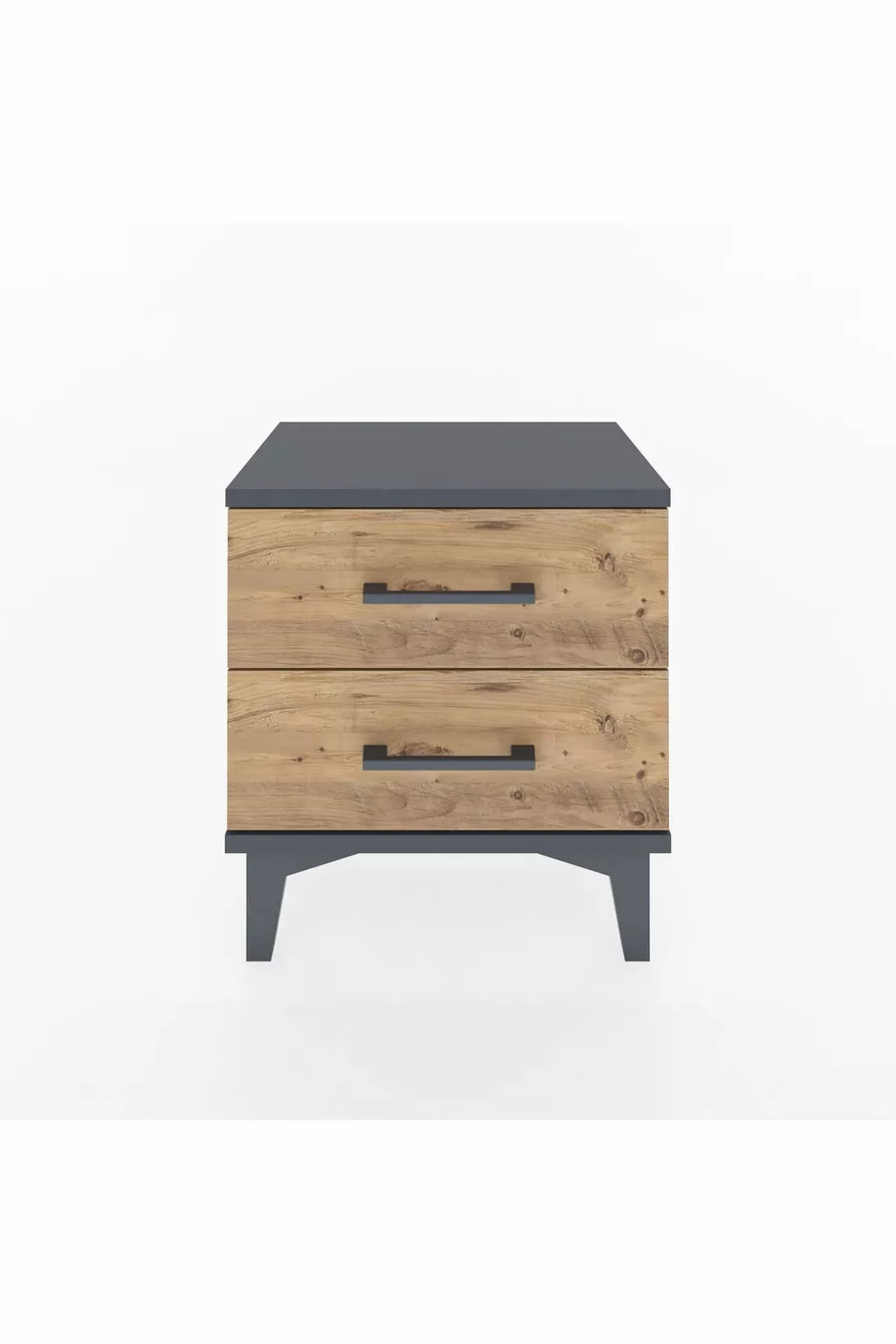 Chevet Arges 2 tiroirs Anthracite-Pin