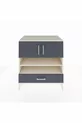 Commode Kronos avec 4 étagères, 1 tiroir et 2 portes, Pierre de Lune-Anthracite