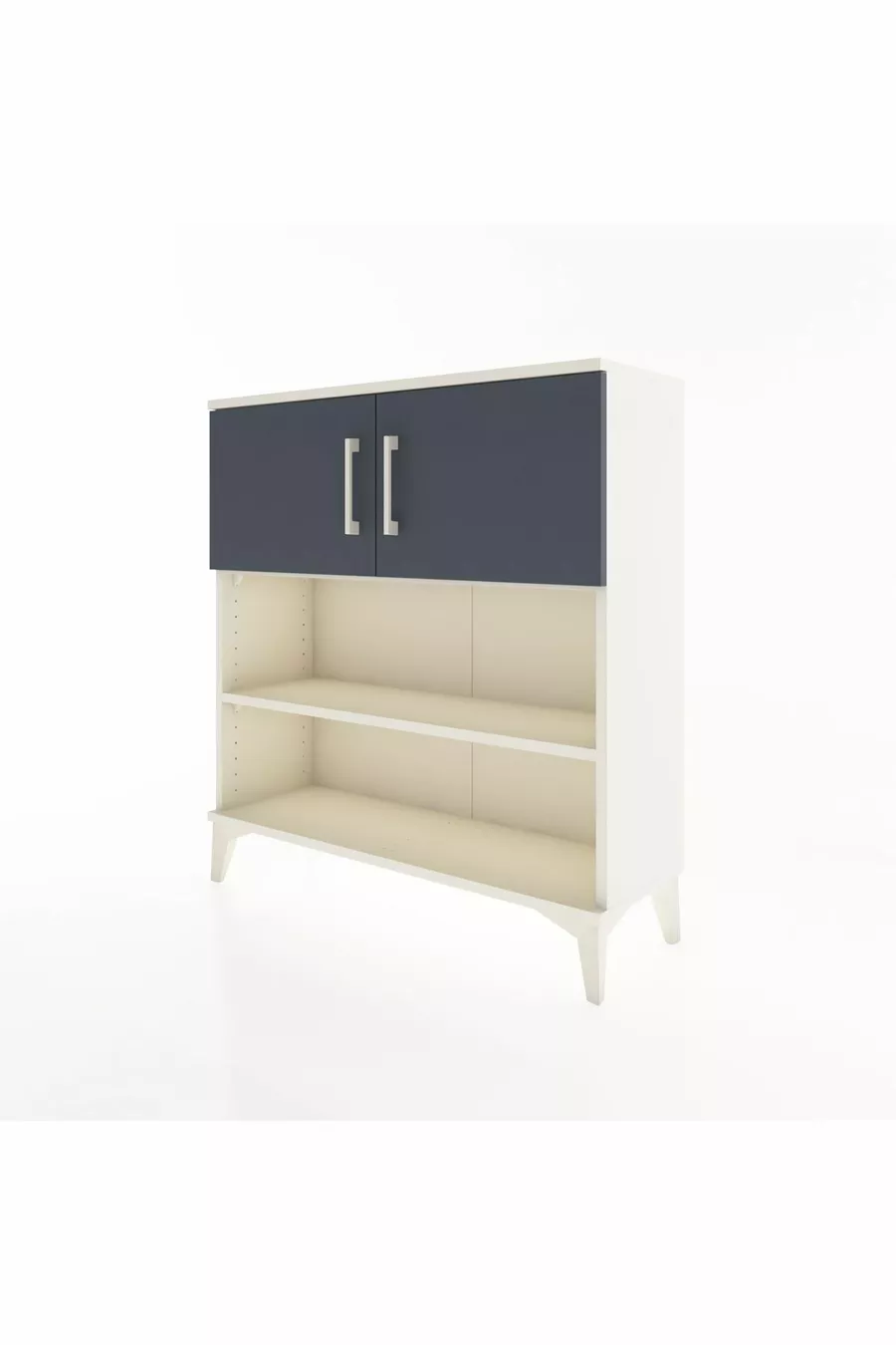 Commode Arges 3 étagères 2 portes Pierre de lune-Anthracite