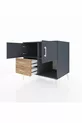 Commode Kronos 2 étagères 2 tiroirs 2 portes Anthracite-Anthracite/Sapin