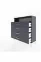 Commode Arges à une étagère et 4 tiroirs Anthracite-Anthracite