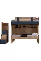 Lit superposé Ranza, Riva avec échelle 2 en 1 + Armoire 3 portes + 2 matelas Comfort