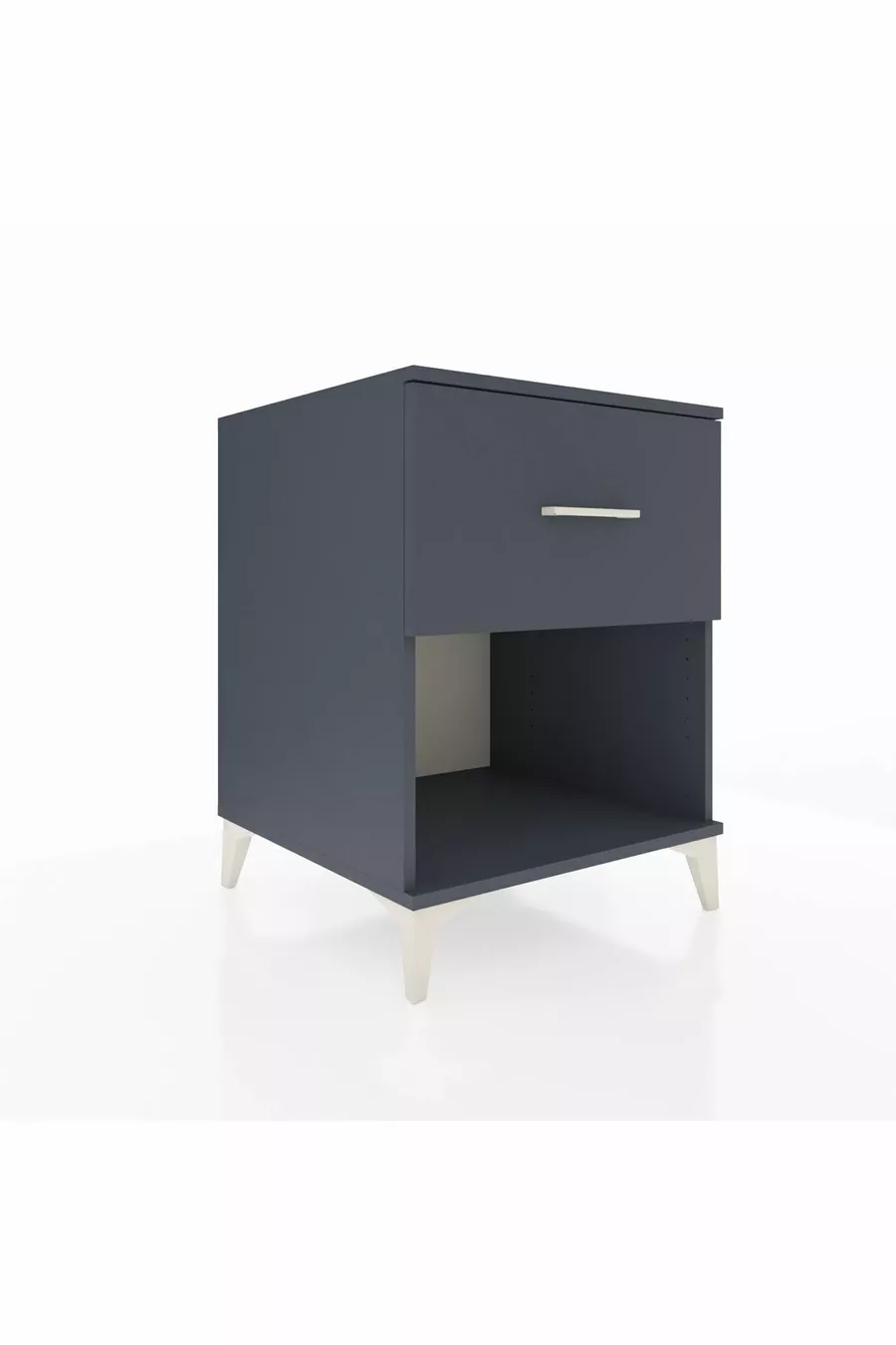 Chevet Kronos avec un tiroir unique Gris anthracite-Anthracite