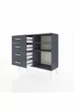Commode Arges 2 étagères 4 tiroirs Anthracite-Anthracite