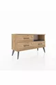 Commode Arges à une étagère et trois tiroirs Pin-Anthracite/Pin