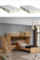 Lits superposés, Lit Aura Ranza avec table et 2 matelas Comfort