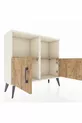 Commode Arges 2 étagères 2 portes Pierre de lune-Pin