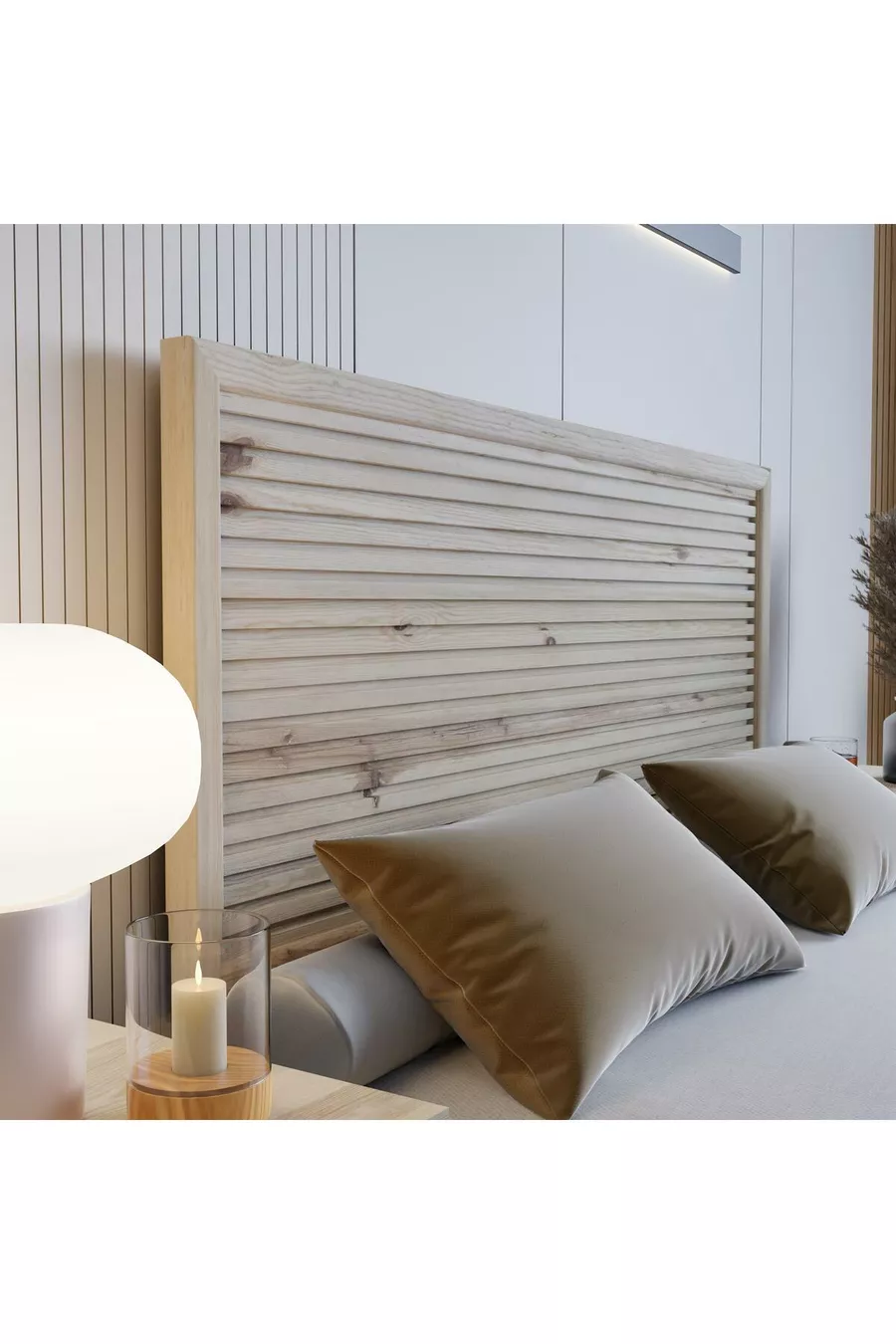 Tête de lit simple en bois laqué modèle Alaz (YTY)