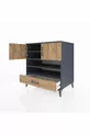 Commode Kronos avec 4 étagères, 1 tiroir et 2 portes, Anthracite-Sapin
