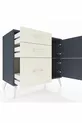 Commode Hyperion à une étagère, 3 tiroirs et 2 portes Anthracite-Anthracite/Gris pierre