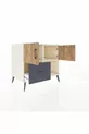 Commode Kronos avec 2 étagères, 1 tiroir et 2 portes, Albâtre-Pin/Anthracite