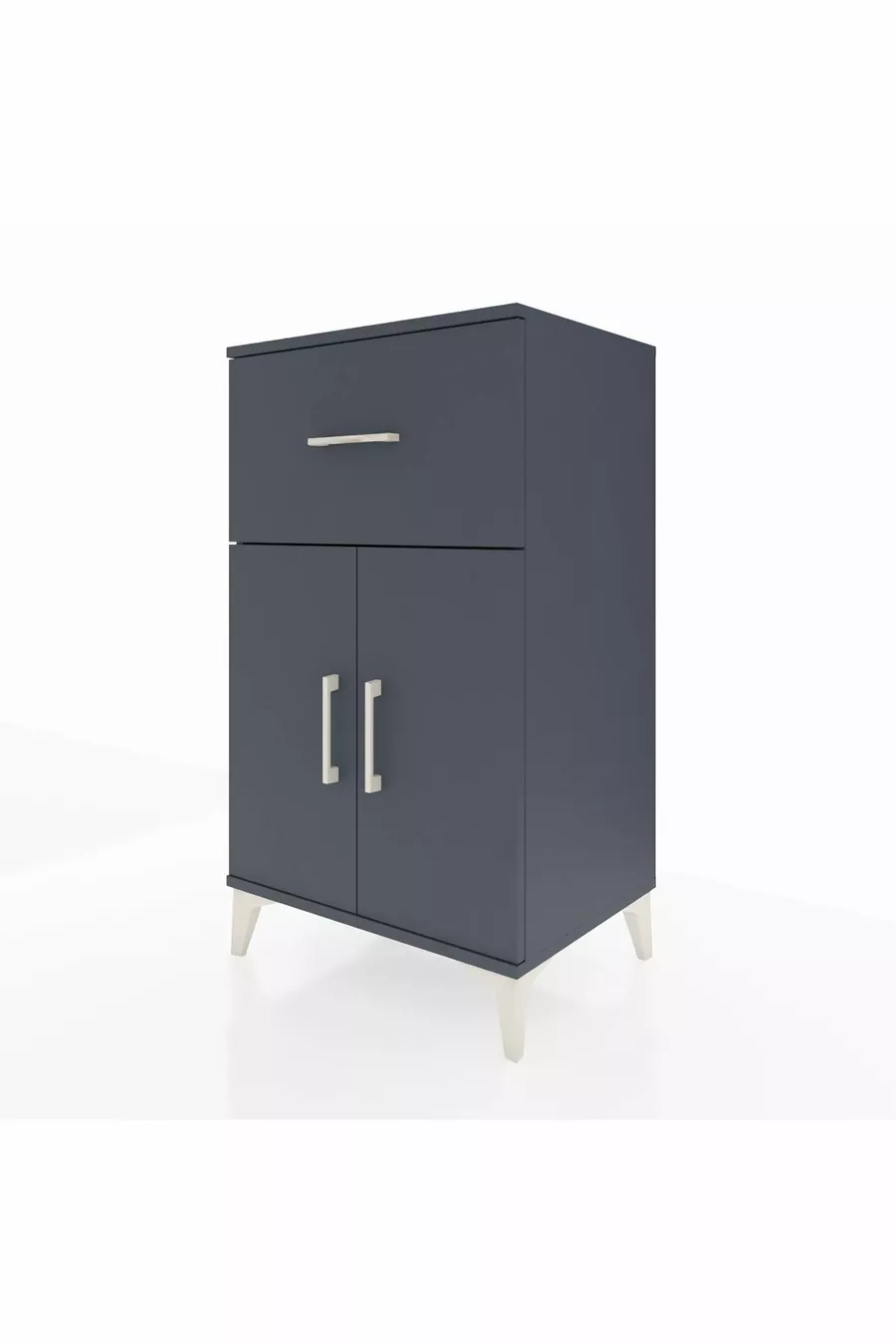 Commode Hyperion à une étagère, un tiroir et deux portes, Anthracite-Anthracite