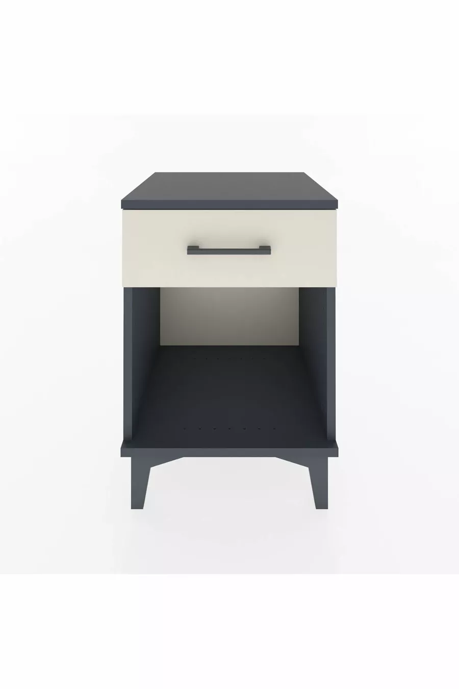 Table de chevet Hyperion à un tiroir Gris anthracite-Sable