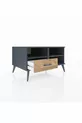 Commode Kronos 2 étagères 1 tiroir Anthracite-Anthracite/Sapin