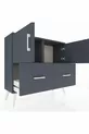 Commode Arges avec 2 étagères, 2 tiroirs et 2 portes, Anthracite-Anthracite