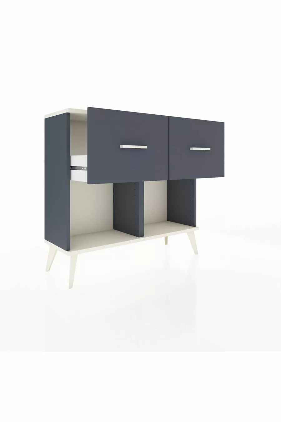 Commode Arges 2 tiroirs Anthracite-Pierre de Lune/Anthracite