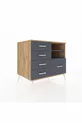 Commode Kronos avec 2 étagères et 5 tiroirs, pin-anthracite