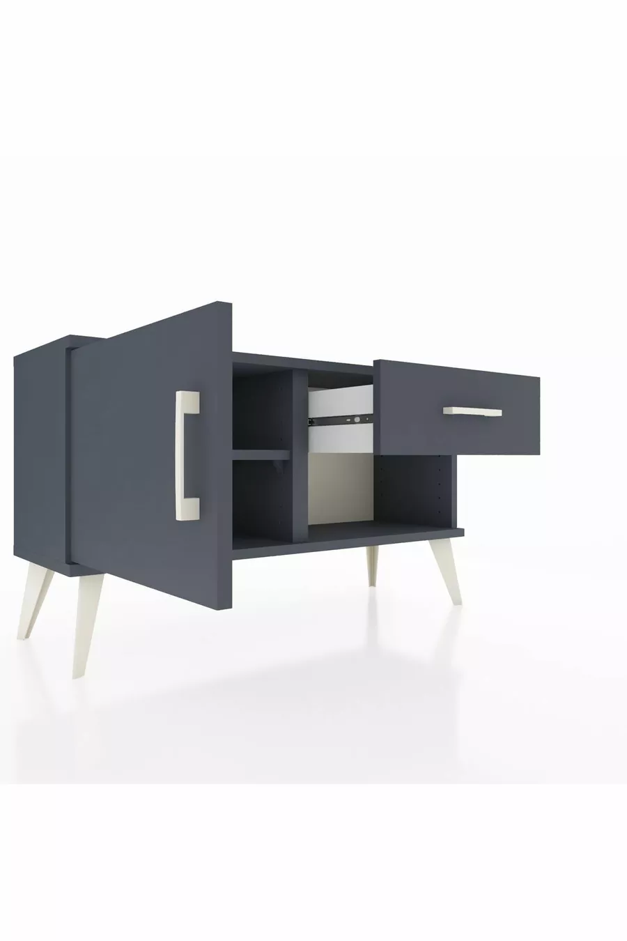 Commode Arges à une étagère, un tiroir et une porte, anthracite-anthracite