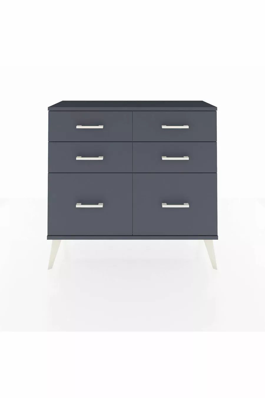 Commode Arges 6 tiroirs Pierre de lune-Anthracite
