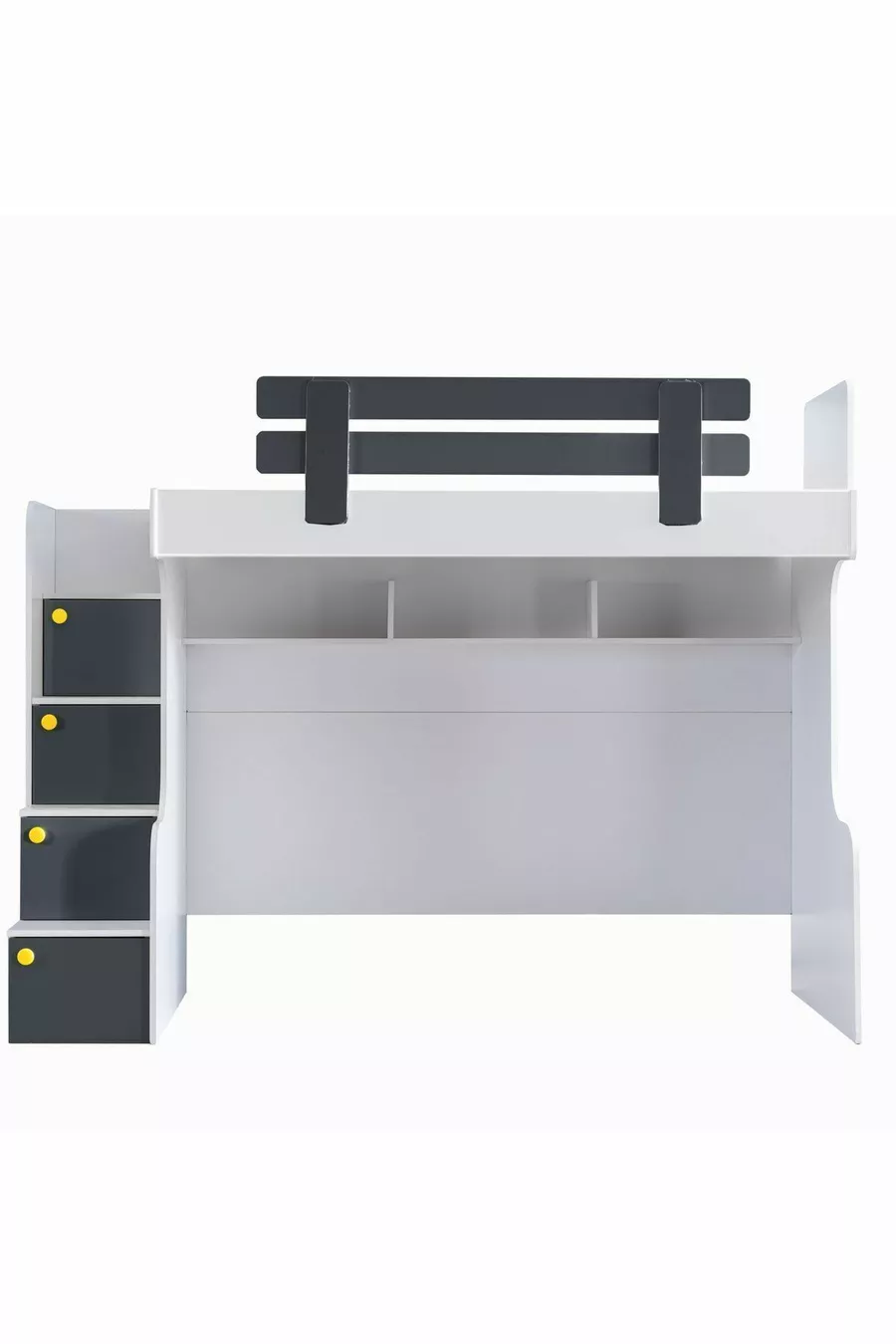 Lit superposé, Lit mezzanine Metris avec placard et 2 matelas Comfort