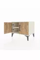 Commode Hyperion à étagère unique avec 2 portes, Pierre de lune-Pin