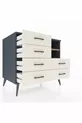 Commode Kronos 2 étagères 6 tiroirs Anthracite-Sapin/Mer de pierre