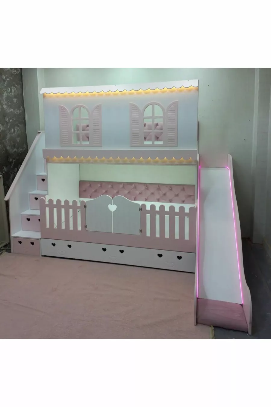 Lit superposé pour enfants avec toboggan Alaçatı