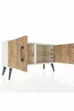 Commode Arges 2 étagères 2 portes Pierre de lune-Pin