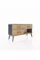 Commode Arges 3 tiroirs Anthracite-Sapin