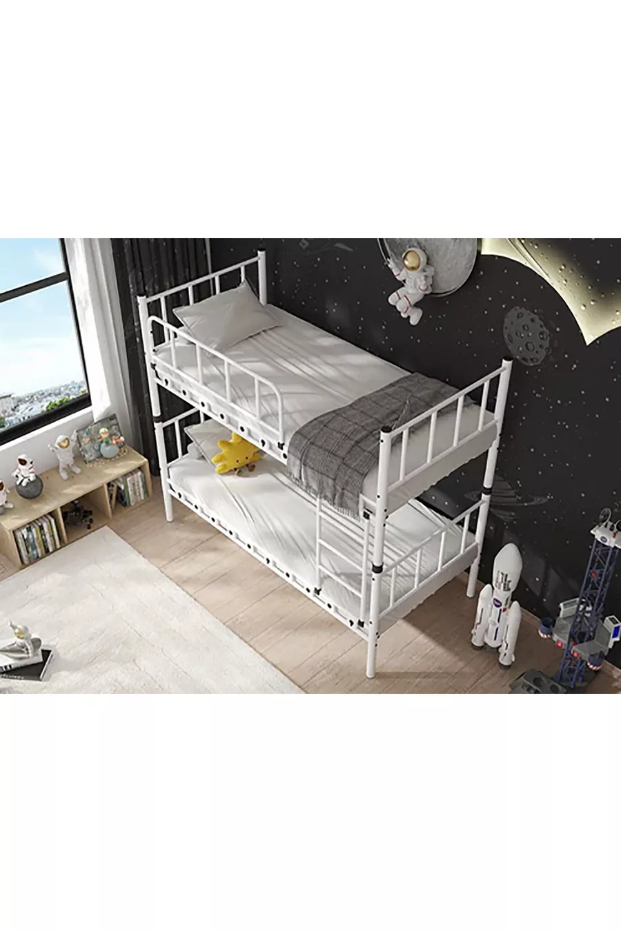 DZGN HOME ZAMBAK CHAMBRE D'ENFANT LIT SUPERPOSÉ ET CADRE DE LIT MÉTALLIQUE - x CM