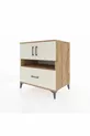 Commode Kronos 3 étagères 1 tiroir 2 portes Pin-Gris