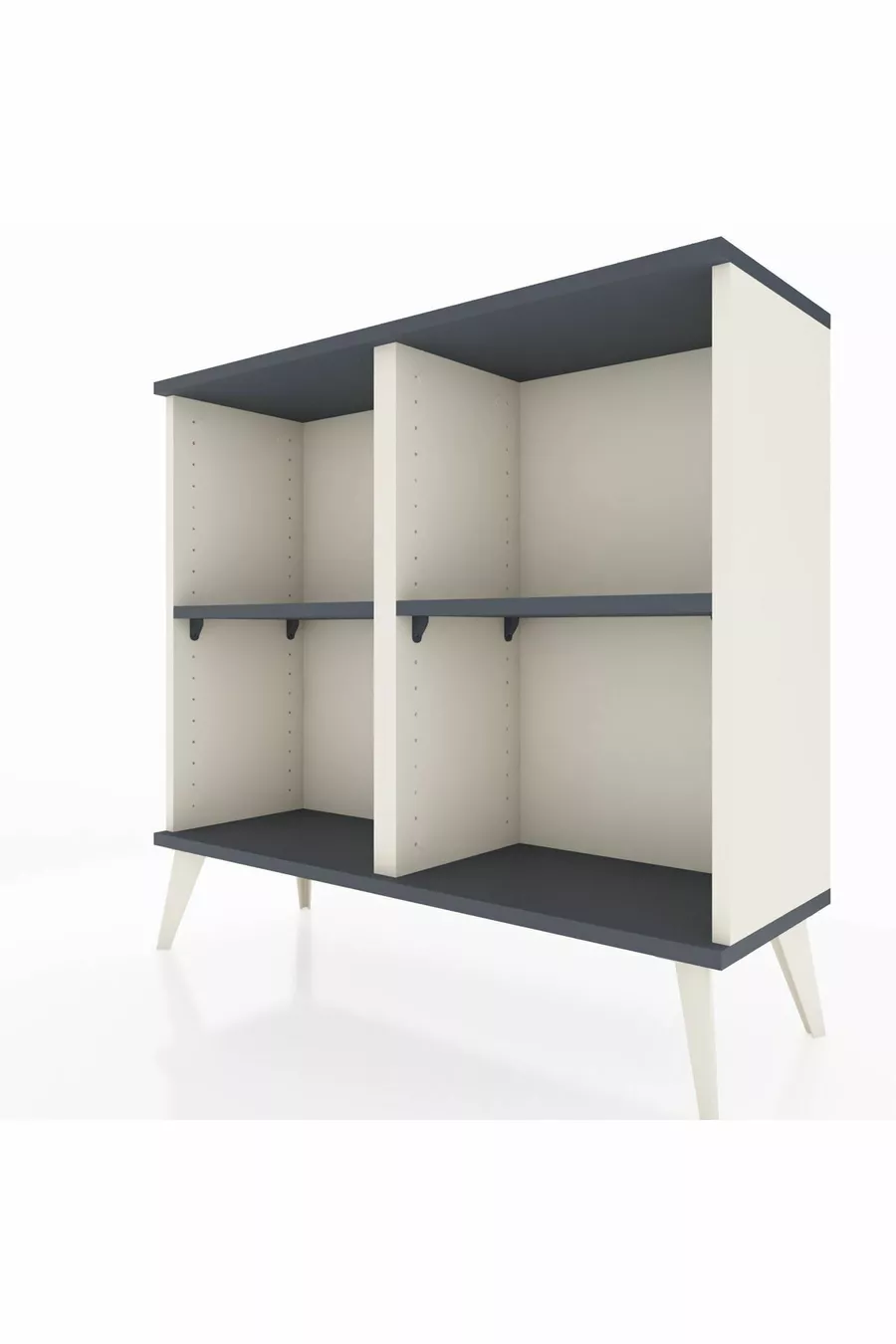 Commode Arges 2 étagères Pierre de lune-Anthracite