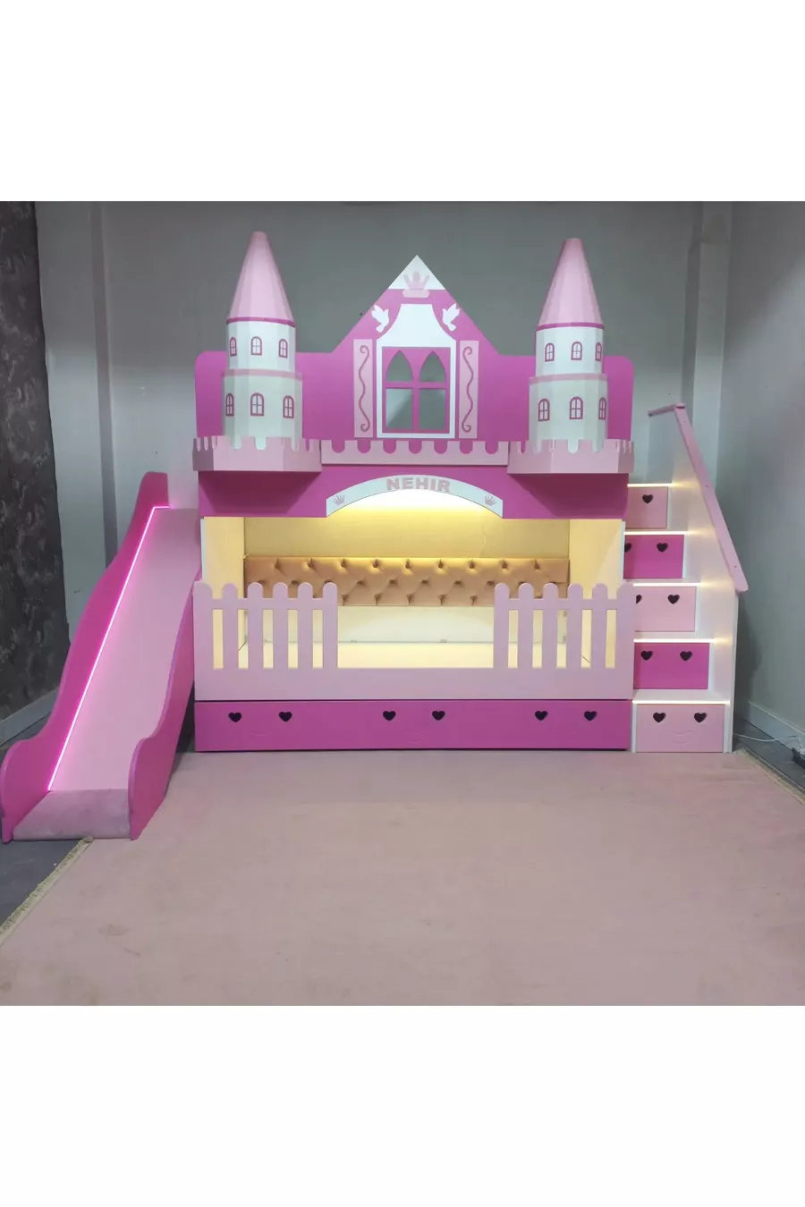 LIT SUPERPOSÉ AVEC LIT POUR ENFANT ET TOBOGGAN