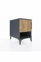 Table de chevet Kronos avec 2 étagères et 1 porte Anthracite-Épicéa